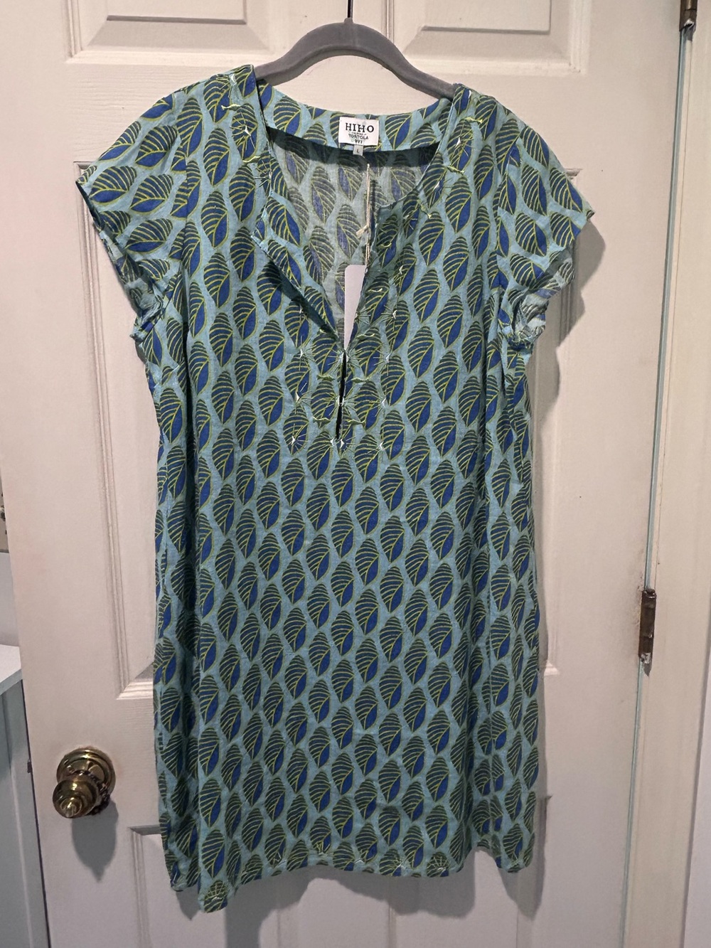 NWT Hiho Rachel Linen Shift Dress LG - Picture 2 of 8